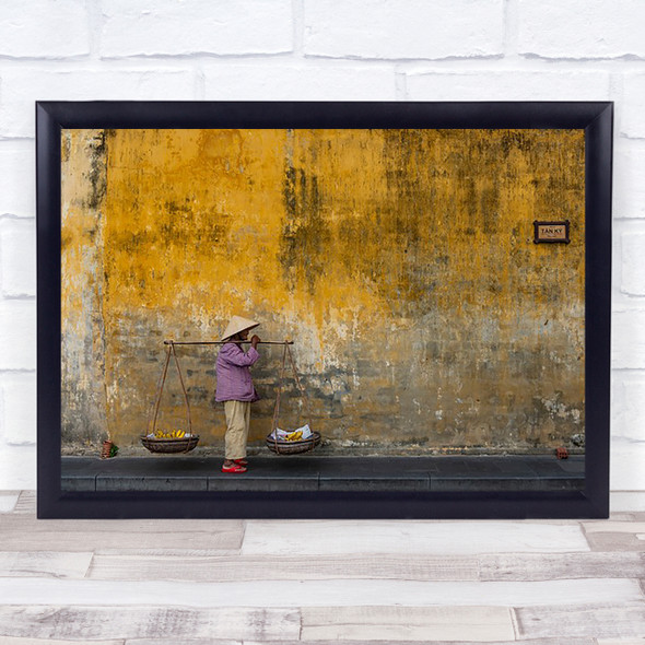 Fruit seller in Hoi An Vietnam Woman Facade Lady Old Wall Art Print