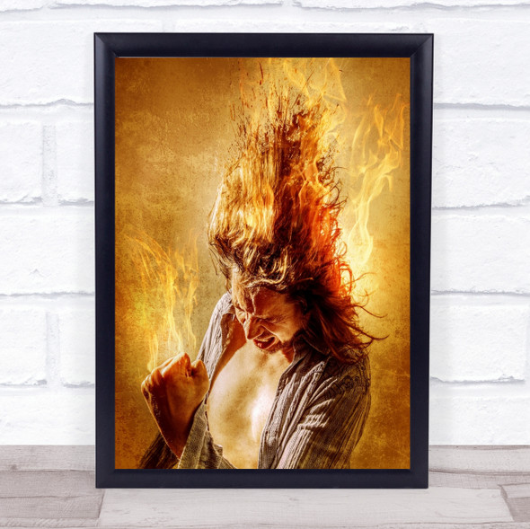 Heat Miser Fire Flame Burn Burning Anger Angry Power Warm Wall Art Print