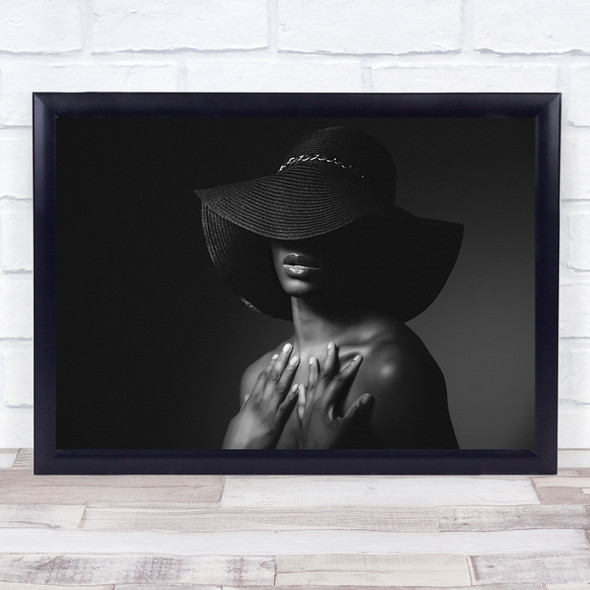 In The Air Tonight Hat Anonymous Model Woman Hands Hide Hiding Wall Art Print