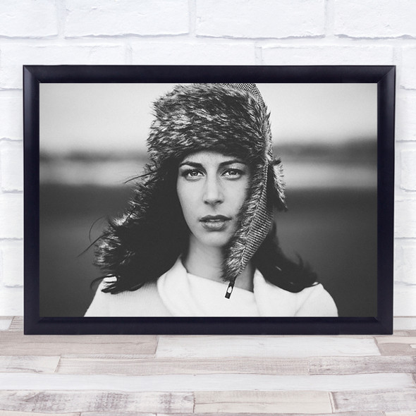 Janet Hat Cap Fur Furry Woman Wall Art Print