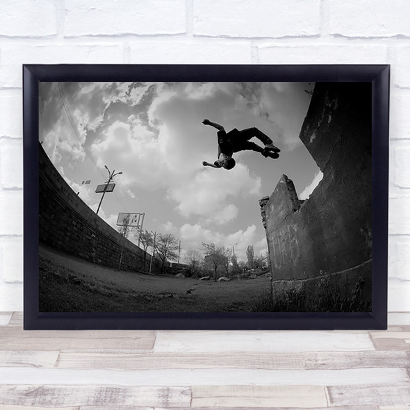 Jumper Jump Action Person Sport Parkour Street Gravity Flip Trick Wall Art Print