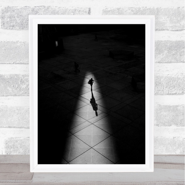 Light Shadows Street Shadow Walk Walking Dark Wall Art Print