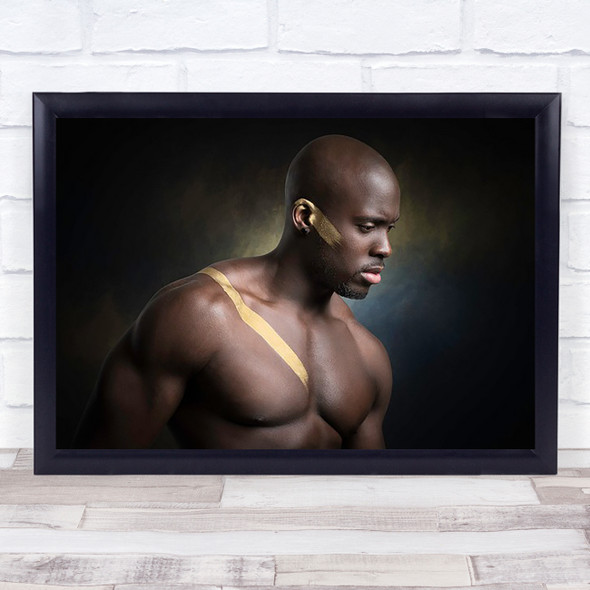 Man Model Muscular Strong Strength Athletic Athlete Painted Wall Art Print