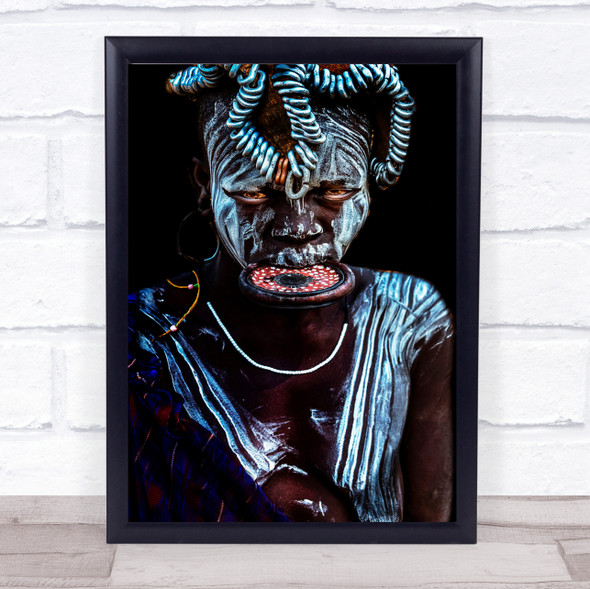 Mursi Woman Painted Paint Face Painting Body Wall Art Print