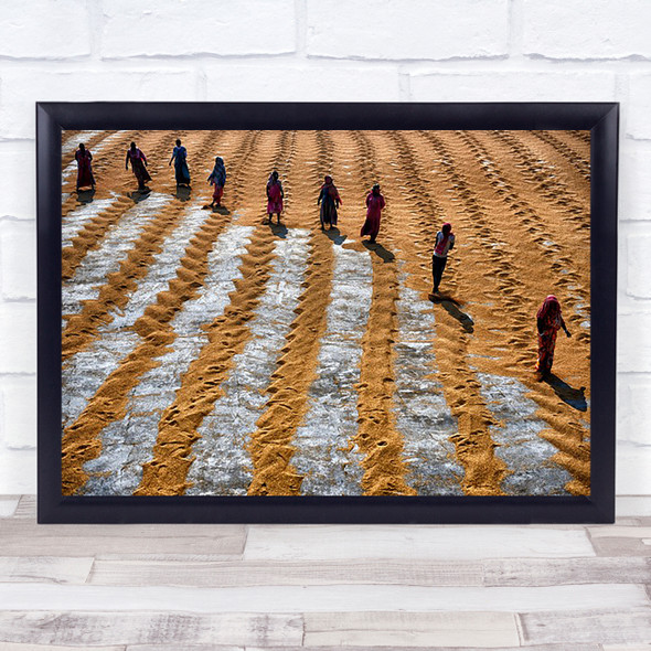 People at Work India Worker Working Dry Drying Workers Wall Art Print