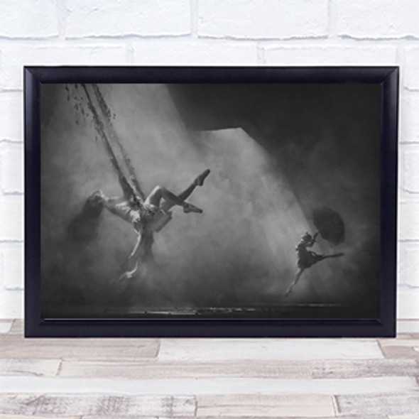 Performance Dust Smoke Umbrella Jump Leap Swing Ballet Wall Art Print