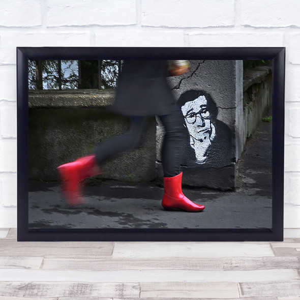 Red Boots Woody Allen Graffiti Painting Street Person Motion Wall Art Print