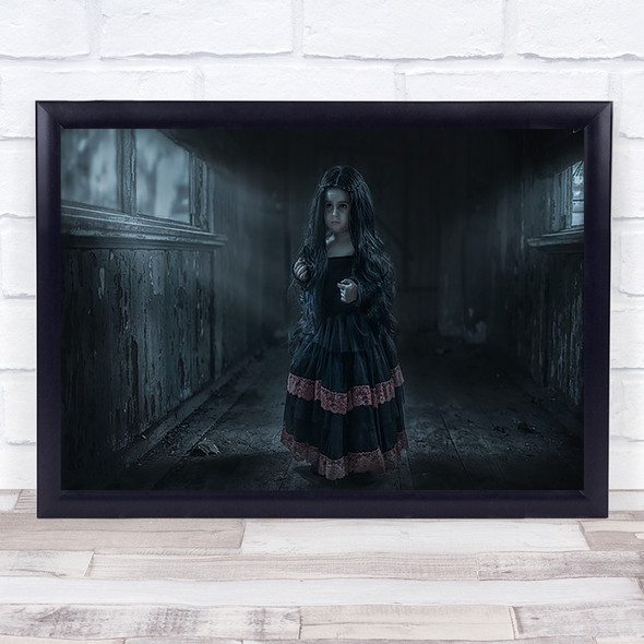 Scary Tale Girl Horror Kid Child Children Halloween Ghost Wall Art Print