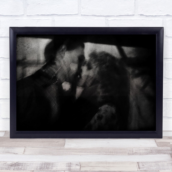 Shadows The Kiss Passion Face Romance Romantic Grainy Man Wall Art Print