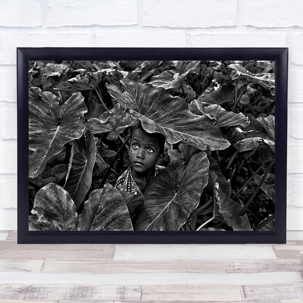 Shelter Child India Rain Rainy Raining Childhood Boy Kid Wall Art Print