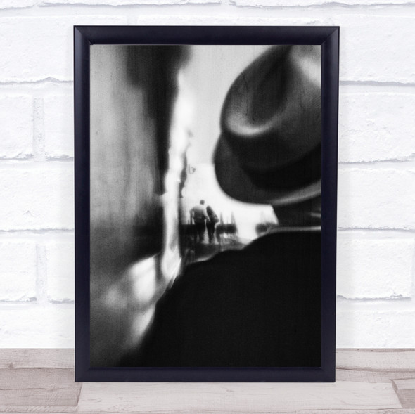 Street Hat Couple Embrace Love Romance Romantic Grain Art Print