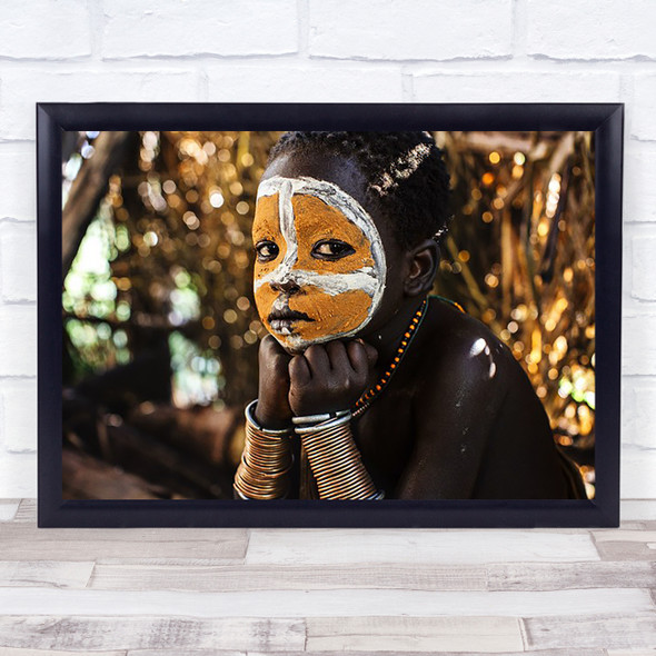 Suri boy Africa People Ethiopia Native Indigenous Ethnic Wristband Art Print