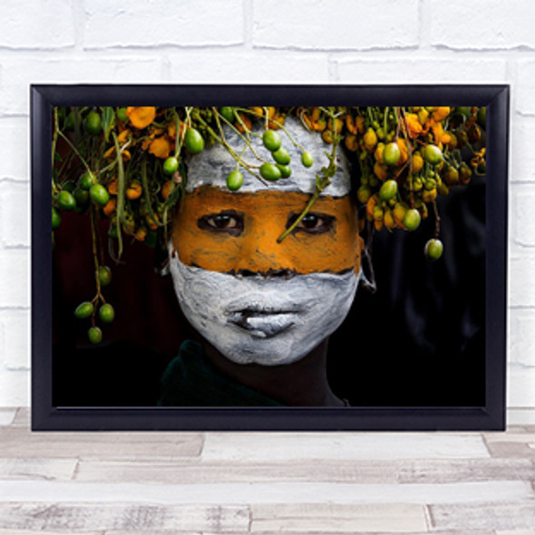 Surma Tribe Girl Ethiopia Tribal Native Indigenous Ethnic Face Paint Art Print