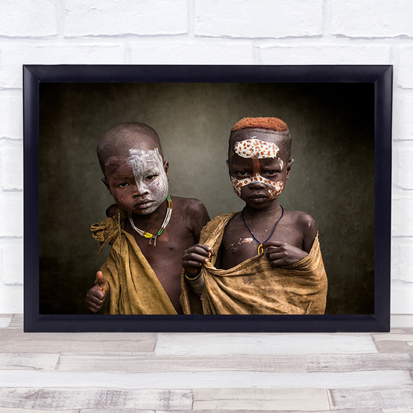 Surma Young Children Africa Face Painting Painted Boys Art Print