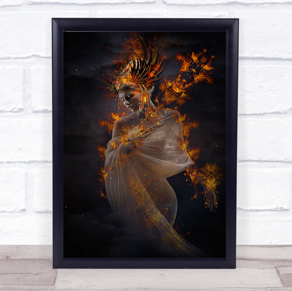 The Fire Princess Crown Flame Fairy Tale Wall Art Print