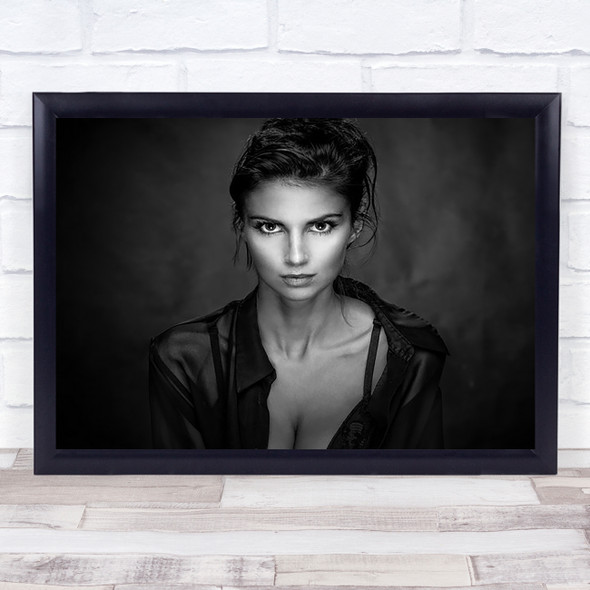 Translucent hypnosis Model Woman Girl Face Eyes Vignette Intense Wall Art Print