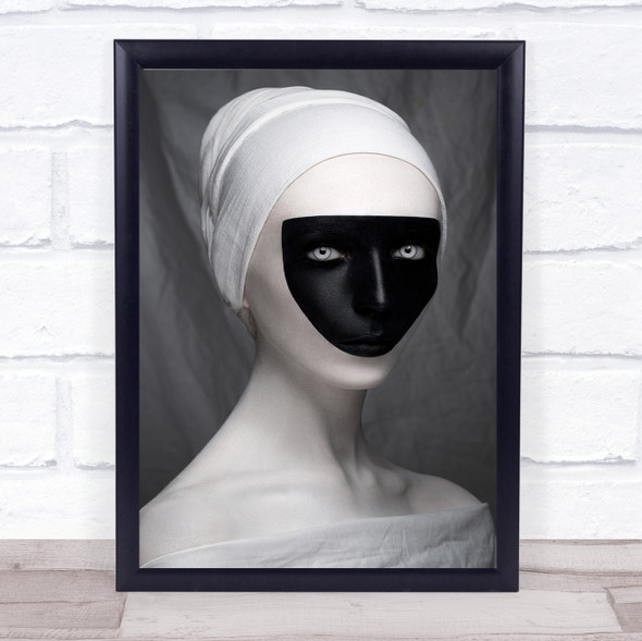 White Renaissance Mask Woman Face Paint Painted Wall Art Print