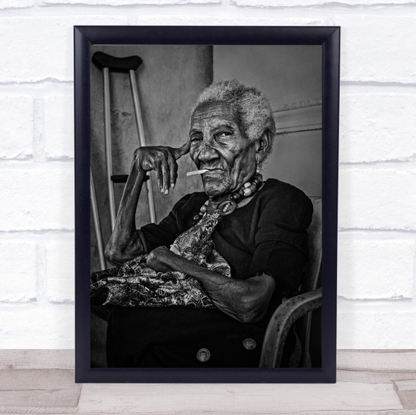 Woman Of Cartagena Old Colombia Lady Cigarette Chair Wall Art Print