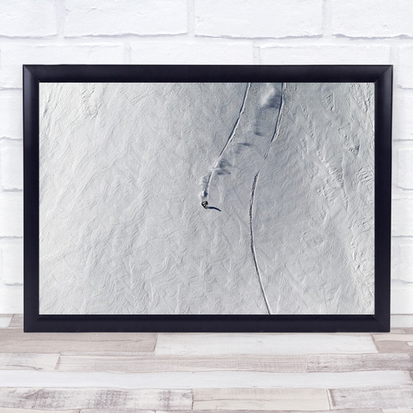 Lines Action Snowboard Snowboarding Person Pattern Tracks Dust Wall Art Print