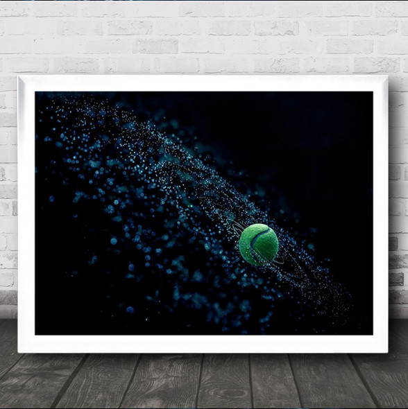 Cosmic Ball Galaxy Spin Tennis Water Droplets Tennis ball Splash Wall Art Print