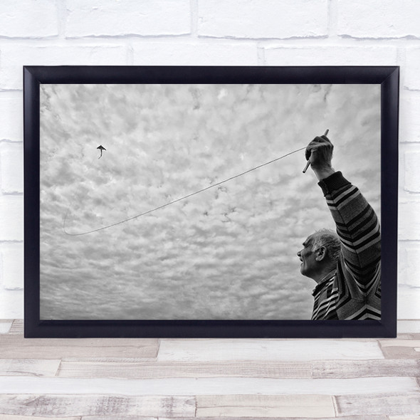 Freedom Kite Man Old Rope String Flight Fly Flying Wall Art Print