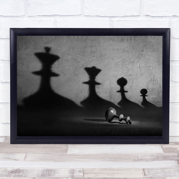 Game Over No words Chess Shadow Play Playing Lose Conceptual Beat Wall Art Print