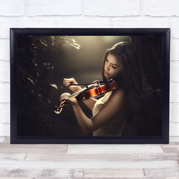 Love Song Violin Music Musician Instrument Play Playing Leaf Wall Art Print