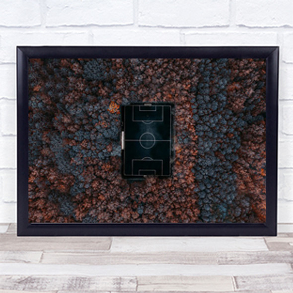 playing in the forest Drone Park Football Moscow Russia Soccer Field Art Print