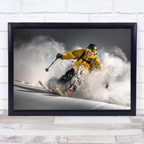 Powder blast Winter Snow Skiing Alps Cold Ski Freedom Explosion Wall Art Print