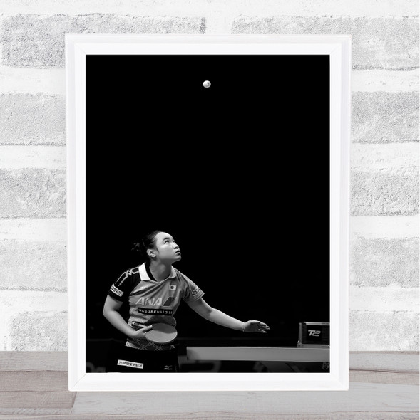 Serving Ball Action Ping Pong Table Tennis Racquet Game Wall Art Print