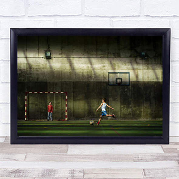 Street Action Soccer Football Goal Goalkeeper Kick Strike Hit Art Print