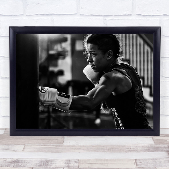 Training Boxer Woman Sports Action Strong Strength Wall Art Print