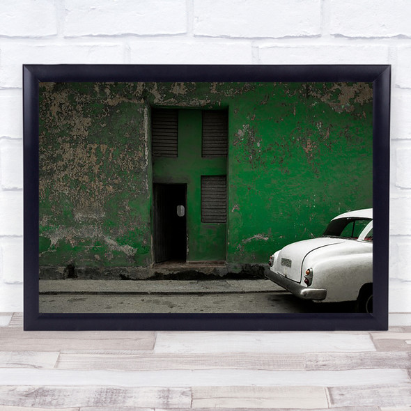 P 177 535 Cuba Havana Car Green Classic Decay Degeneration Wall Art Print