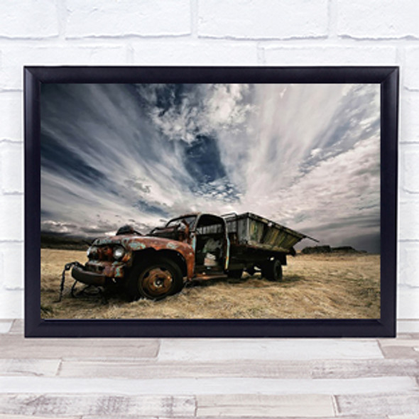 Rusty Truck Old Rust Broken Farm Farming Abandoned Forgotten Wall Art Print