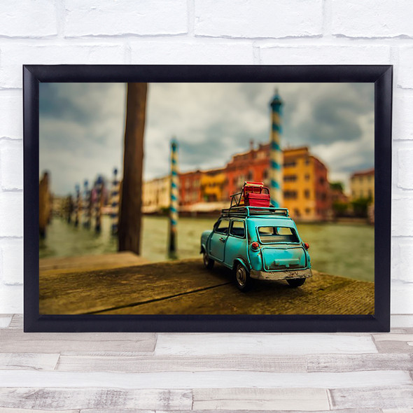 Venice Stopped Miniature Toy Car Blue Canal City Italy Wall Art Print