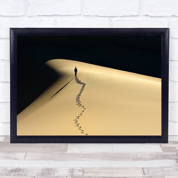 Desert Footprints Footsteps Steps Walk Walking Man Hike Wall Art Print