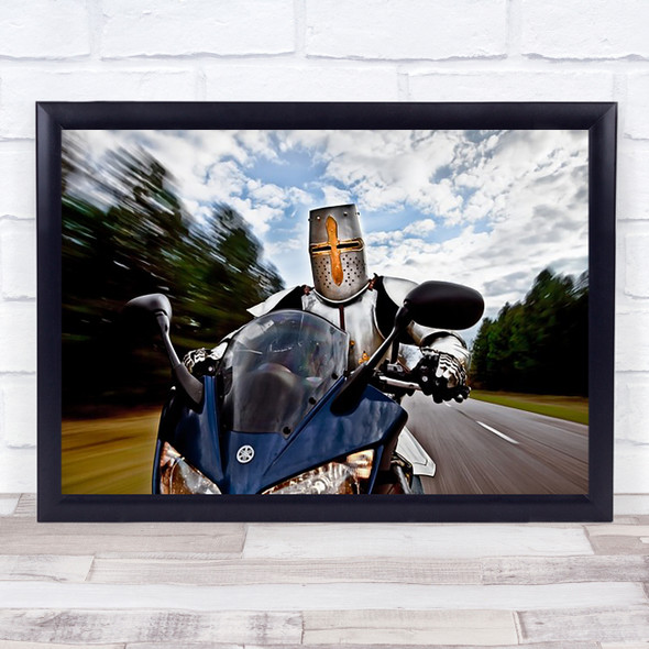 Knight Rider Humour Humour Bike Spartan Mask Shield Exposure Clouds Art Print