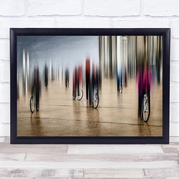 Lifecycles Blur Bicycle Bike Bikes Rider Wall Art Print