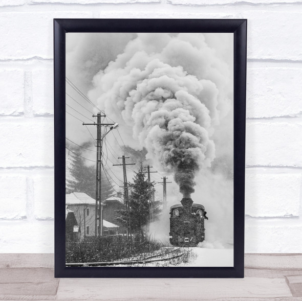 Old Train Locomotive Engine Vintage Retro Steam Wall Art Print