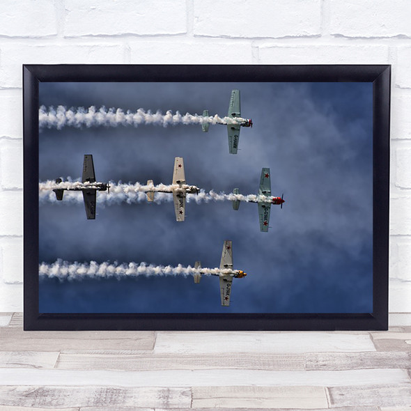 The Aerostar Airplane Air show Norway Bergen Yak50 Yak Action Sky Wall Art Print