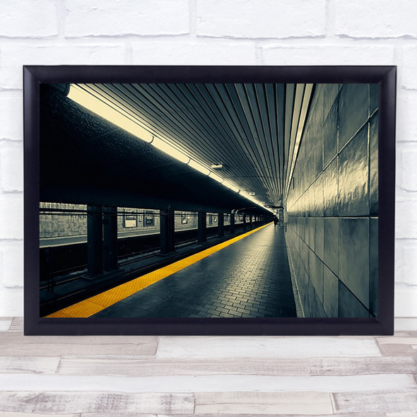 Toronto Yellow Subway Station Tube Underground Platform Train Wall Art Print