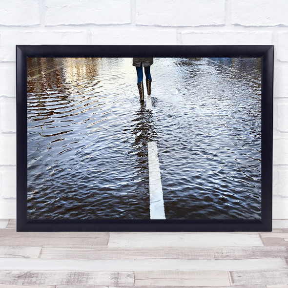 Walk The Line Flood Rain Oxfordshire Ku United Kingdom England Great Art Print