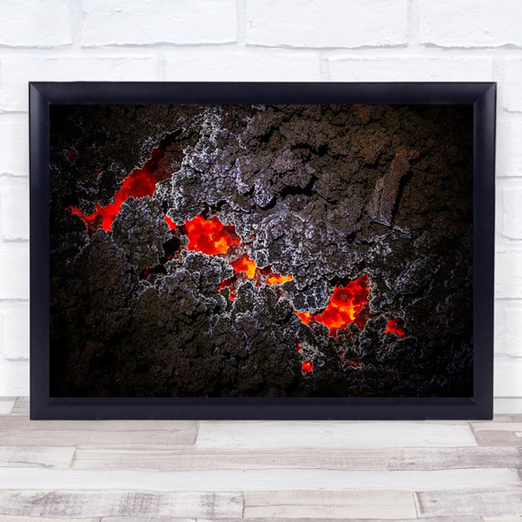 Crystallization Eruption Volcano Lava Magma Red River Earth Hot Wall Art Print