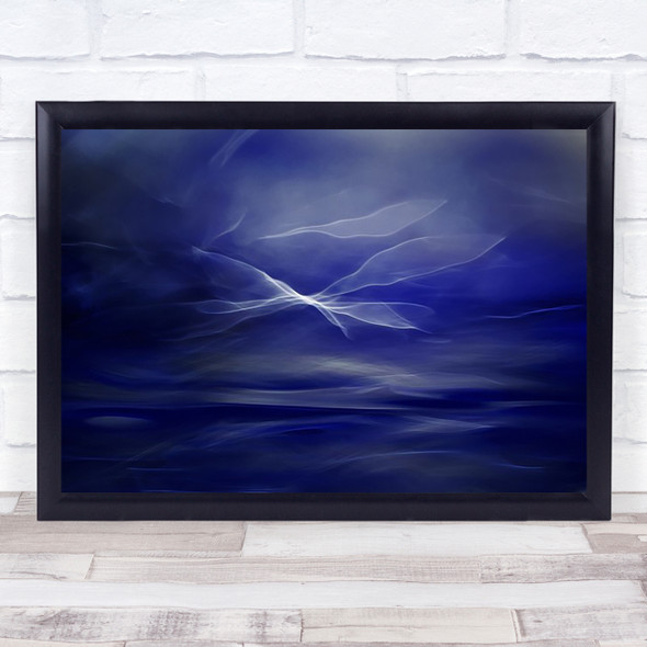 Flight Of The Fairies Abstract Blue Fairy Smoke Blur Blurry Painterly Art Print