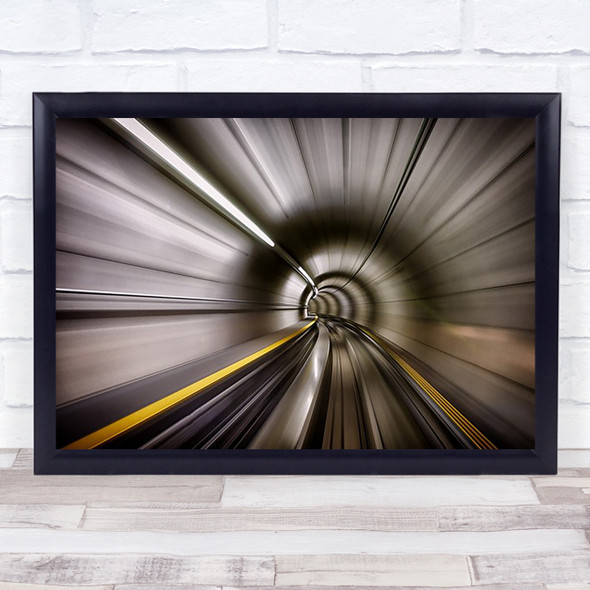 In Abstract Tunnel Speed Motion Rail Train Metro Wall Art Print