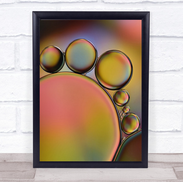 Multicolour Shimmer Water Oil Bubbles Graphic Abstract Droplet Art Print