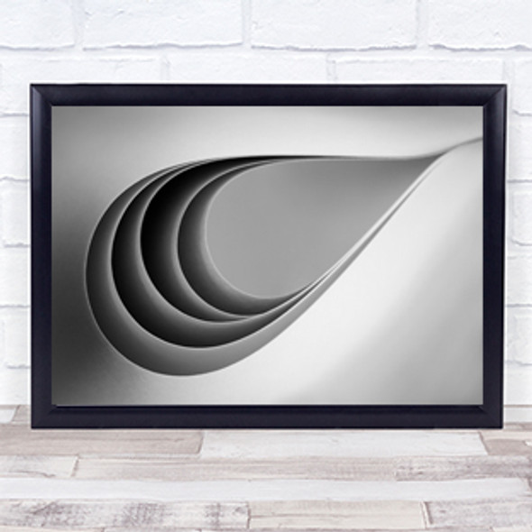 Paper Abstract Monochrome Curves Geometry Curve Shapes Wall Art Print