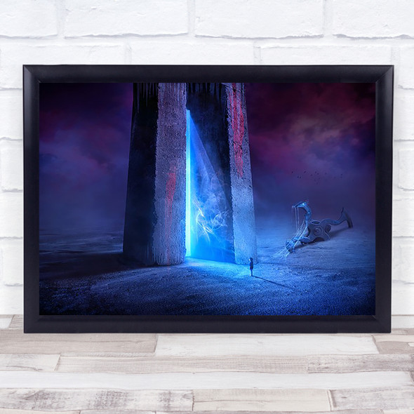 Time Gate Conceptual Montage Surreal Person Light Wall Art Print