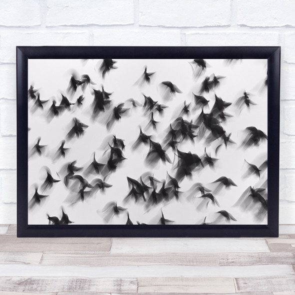 Birds White Motion Wall Art Print