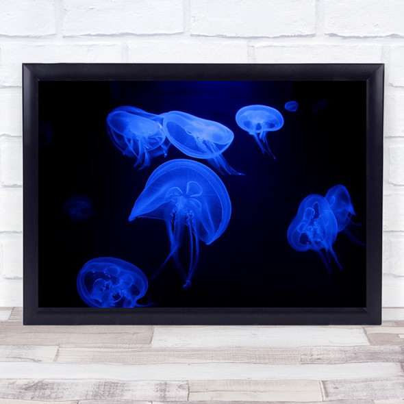 Deep Sea Ballerina Jellyfish Blue Medusa Alien Aliens Water Wall Art Print